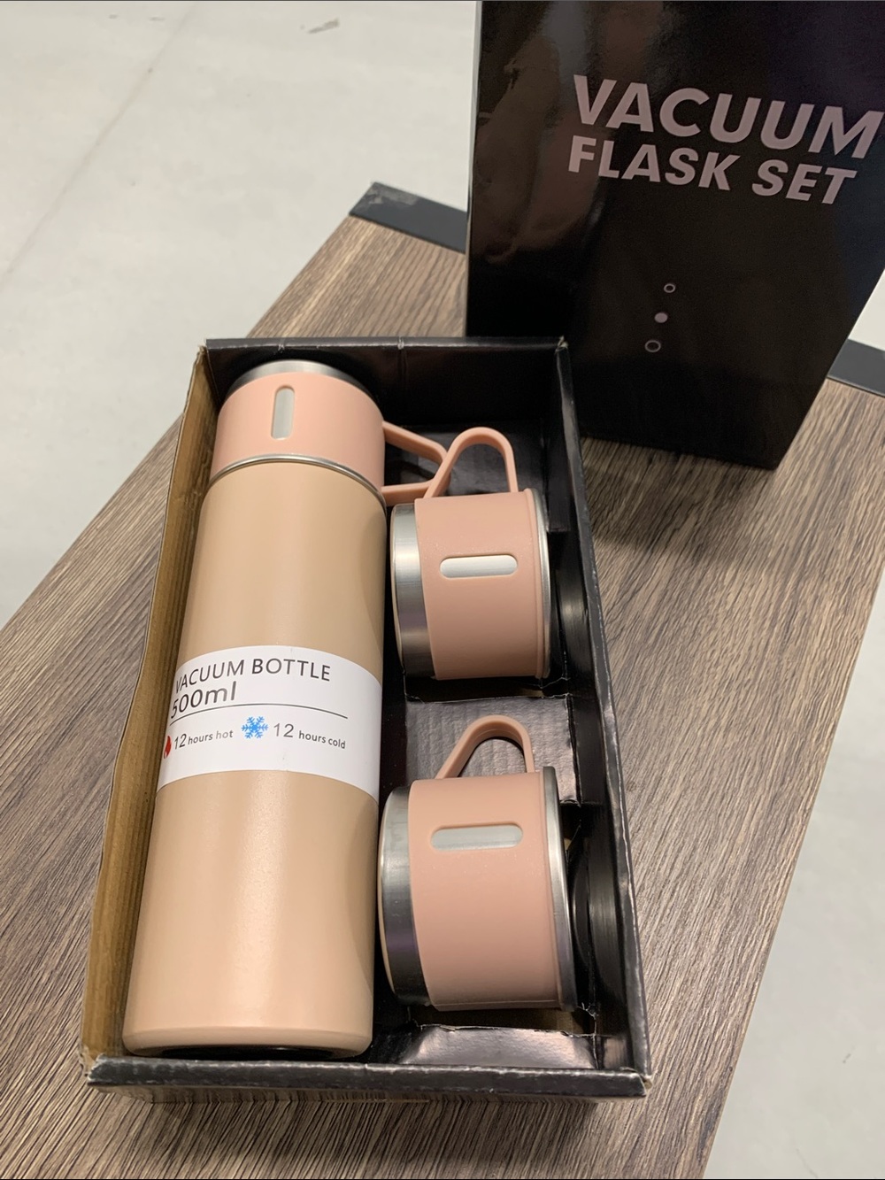 Blush Pink Vacuum Bottle Flask Set